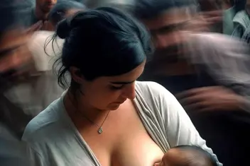Mother With Her Baby In A Humanitarian Setting